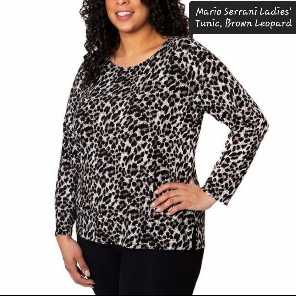 Mario Serrani Ladies' Tunic, Brown Leopard